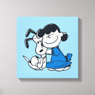 Lucy Hugging Snoopy Canvas Print