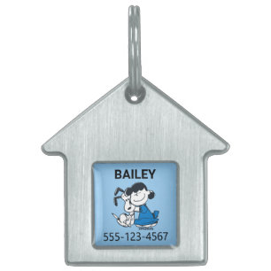Lucy Hugging Snoopy Pet ID Tag