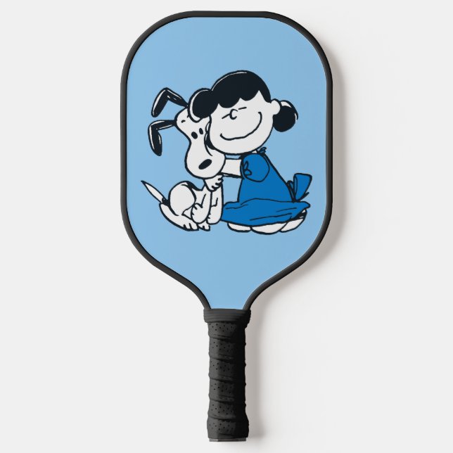 Lucy Hugging Snoopy Pickleball Paddle (Front)