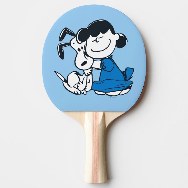 Lucy Hugging Snoopy Ping Pong Paddle (Front)