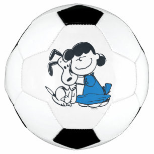 Lucy Hugging Snoopy Soccer Ball