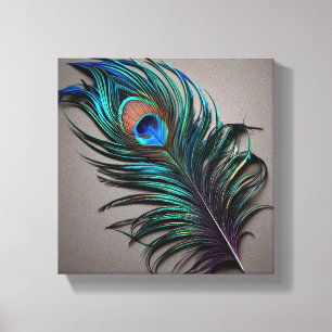 lucy peacock feather canvas print 
