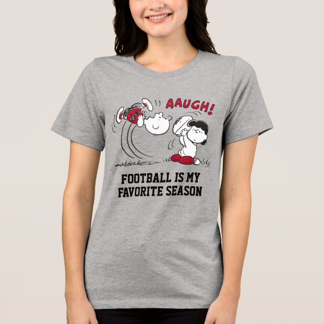 Lucy Pulls Way Football From Charlie Brown Tri-Blend Shirt (Front)
