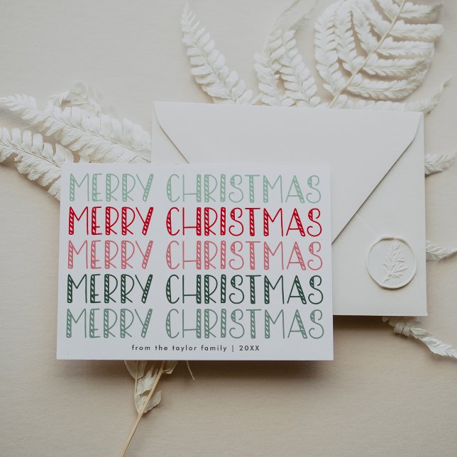 LUCY Red Green Cute Fun Family Merry Christmas Holiday Card (LUCY Red Green Cute Fun Family Merry Christmas Holiday Card)