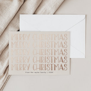 LUCY Rose Gold Foil Fun Family Merry Christmas
