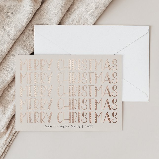 LUCY Rose Gold Foil Fun Family Merry Christmas (LUCY Rose Gold Foil Fun Family Merry Christmas Foil Holiday Card)