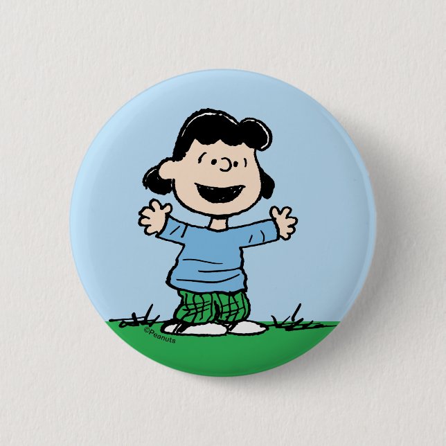 Lucy With Arms Wide 6 Cm Round Badge (Front)