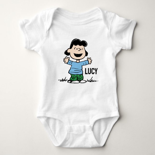 Lucy With Arms Wide Baby Bodysuit (Front)