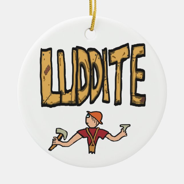 Luddite Ceramic Tree Decoration (Front)