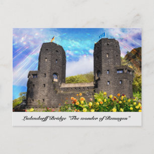 Ludendorff Bridge remains in Erpel, Remagen Postcard