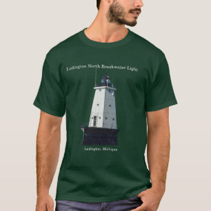 Ludington North Breakwater Light dark shirt