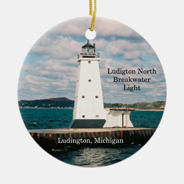 Ludington North Breakwater Light ornament (Front)