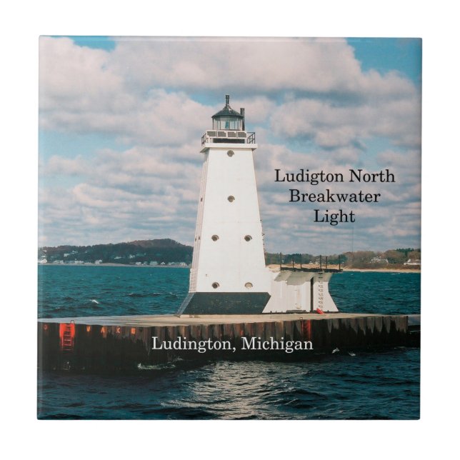 Ludington North Breakwater Light tile (Front)