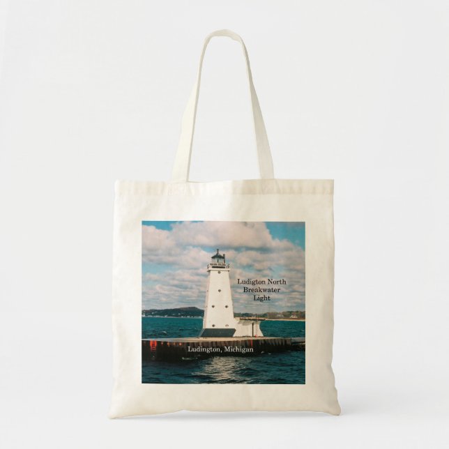Ludington North Breakwater Light tote bag (Front)