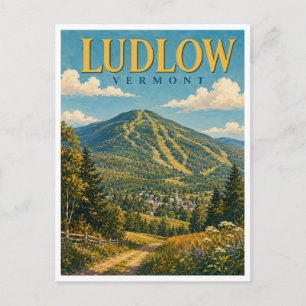 Ludlow Vermont Okemo Mountain GeoSaga Postcard