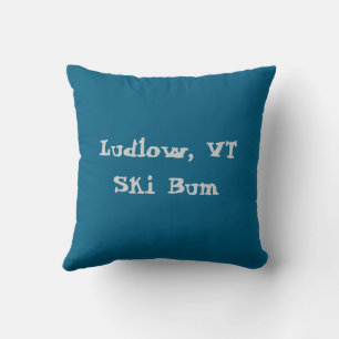 Ludlow, VT Ski Bum (Green Mountain Vermont Skiing) Cushion