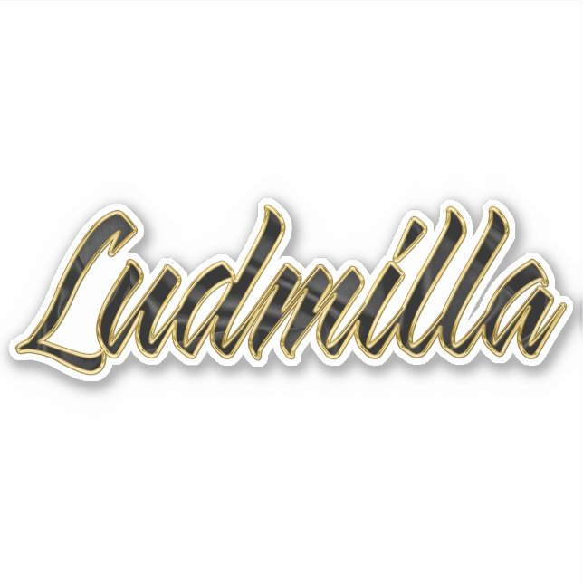 Ludmilla black gold lettering decal sticker (Front)
