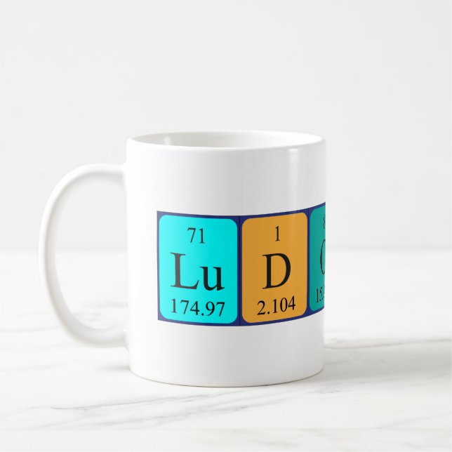 Ludovic periodic table name mug (Left)