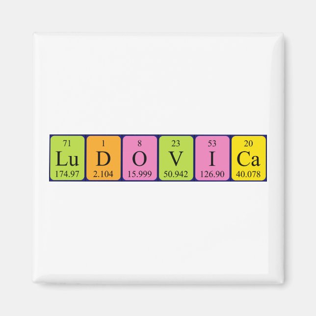 Ludovica periodic table name magnet (Front)