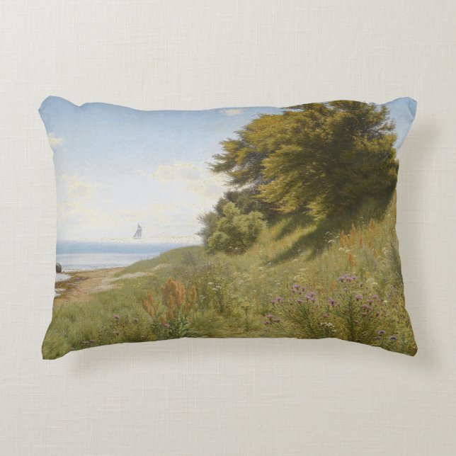 Ludvig Kabell - Summer day at the sea Decorative Cushion (Front)