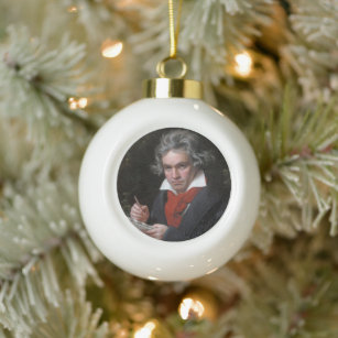 Ludwig Beethoven Symphony Classical Music Composer Ceramic Ball Christmas Ornament