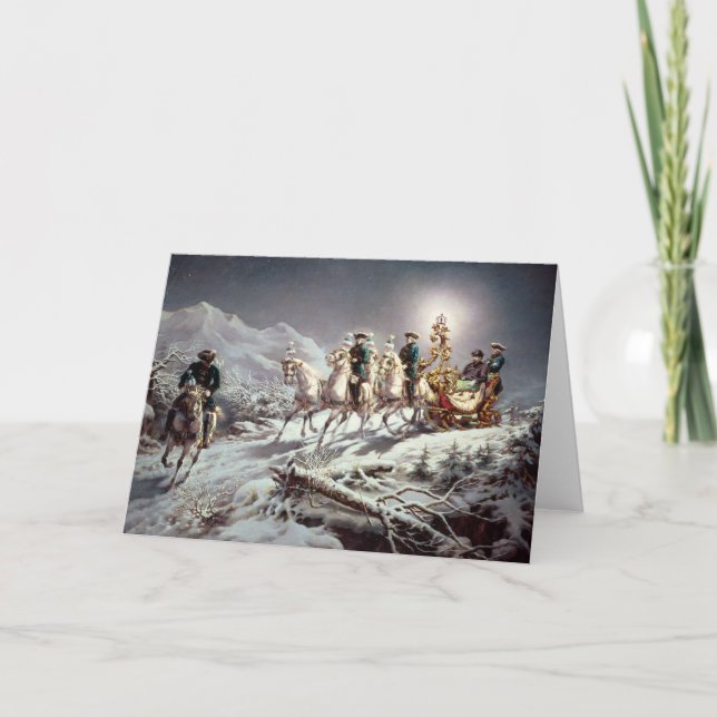 Ludwig II  of Bavaria Sleighing at Night Holiday Card (Front)