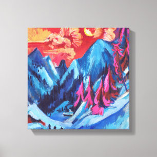 Ludwig Kirchner Winter Landscape in Moonlight Canvas Print