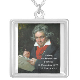 Ludwig van Beethoven, 1820 Silver Plated Necklace