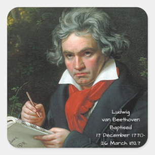 Ludwig van Beethoven, 1820 Square Sticker