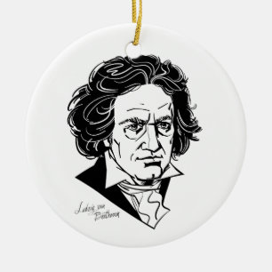 Ludwig van Beethoven Ceramic Tree Decoration