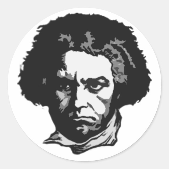 Ludwig Van Beethoven Classic Round Sticker (Front)