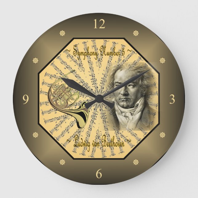 Ludwig van Beethoven ~ German Composer ~ Pianist ~ Large Clock (Front)