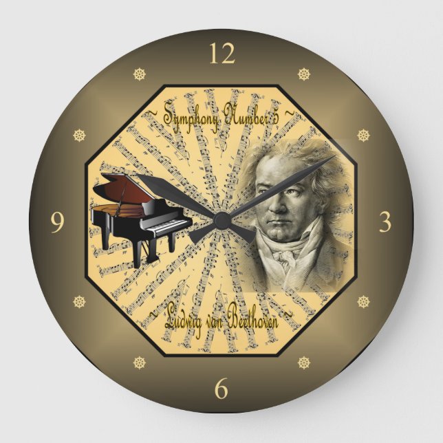 Ludwig van Beethoven ~ German Composer ~ Pianist ~ Large Clock (Front)