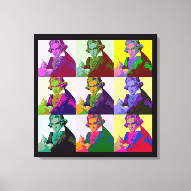 Ludwig Van Beethoven Pop Art Canvas Print (Front)