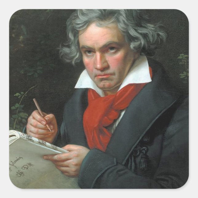 Ludwig van Beethoven Portrait Square Sticker (Front)