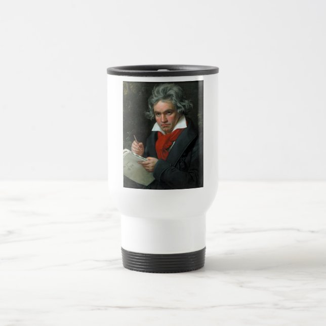 Ludwig van Beethoven Portrait Travel Mug (Center)