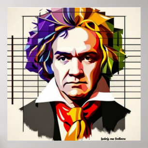 Ludwig van Beethoven Vibrant Unique Poster