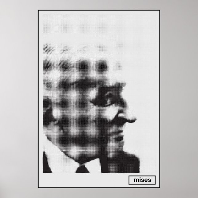 Ludwig von Mises Halftone Print (Front)
