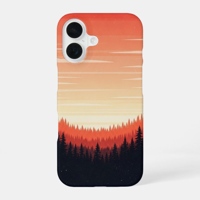 Lueur de Forêt Rétro iPhone 16 Case (Back)