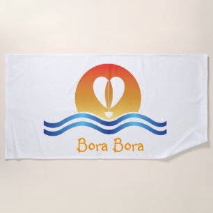 Luffers Sunset_Heart-Shaped Sail_Bora Bora Beach Towel
