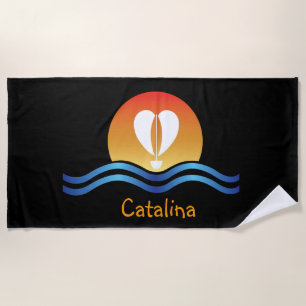Luffers Sunset_Heart-Shaped Sail_Catalina Beach Towel