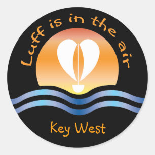 Luffers Sunset_Luff is in the air Key West Classic Round Sticker
