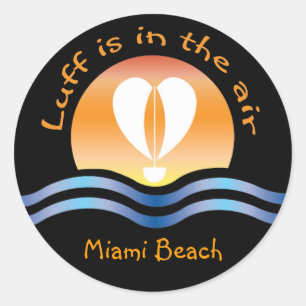 Luffers Sunset_Luff is in the air Miami Beach Classic Round Sticker