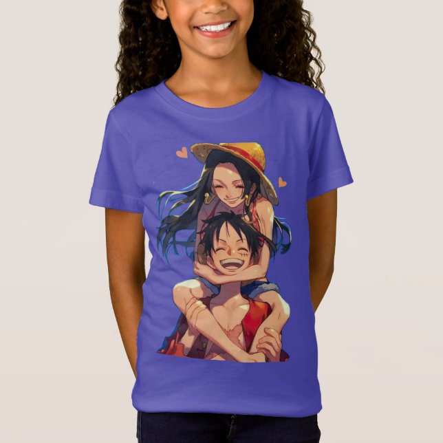 Luffy & Boa Hancock Girls’ T-Shirt (Front)