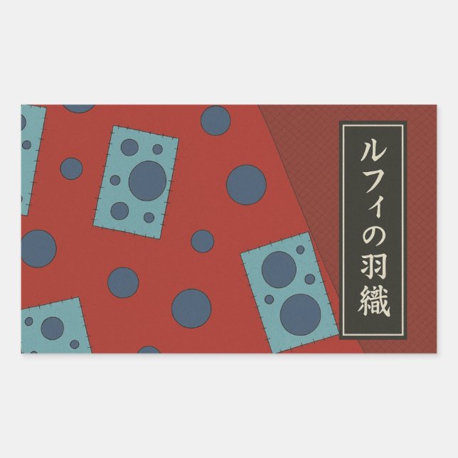 luffy kimino rectangular sticker (Front)