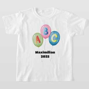 Luftballons ABC bunt - Schulkind 2025 T-Shirt
