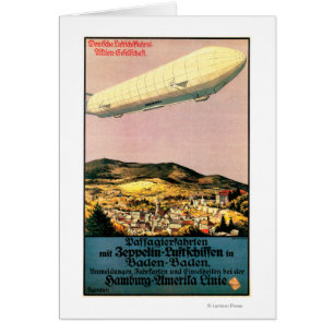 Luftschiff Zeppelin Airship over Town Poster