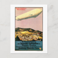 Luftschiff Zeppelin Airship over Town Poster