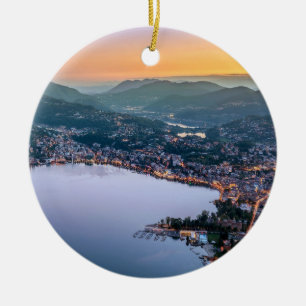 Lugano Switzerland Ceramic Tree Decoration