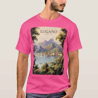 Lugano 	 Vintage Switzerland Tee Alps Hiking Ticin